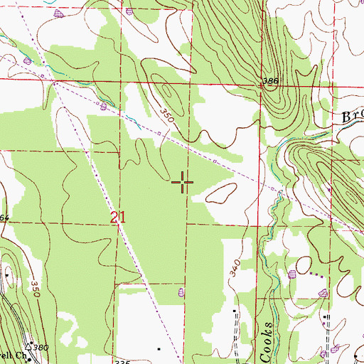 Topographic Map of Township of Washington, AR