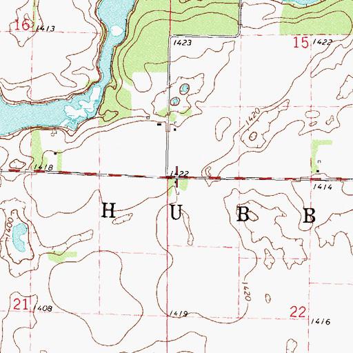 Topographic Map of Township of Hubbard, MN