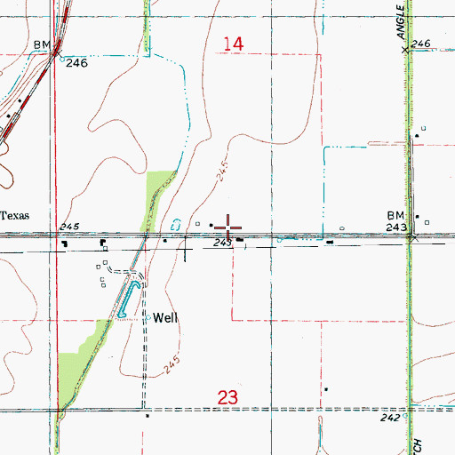 Topographic Map of Township of Little Texas, AR
