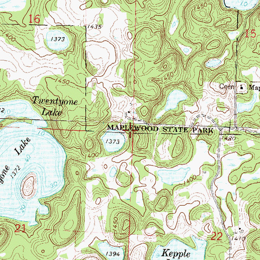 Topographic Map of Township of Maplewood, MN