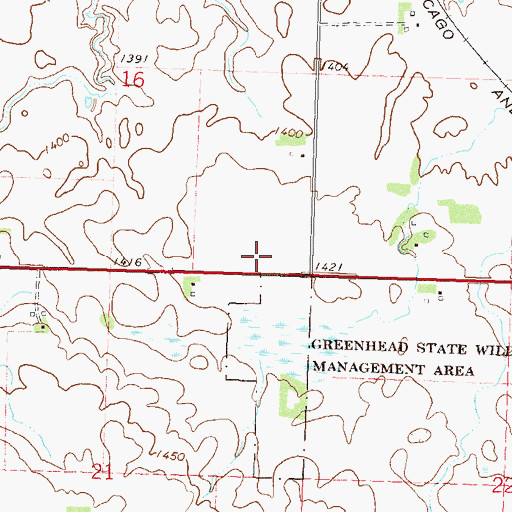 Topographic Map of Township of Monroe, MN