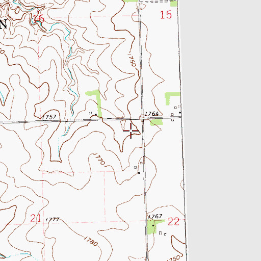 Topographic Map of Township of Moulton, MN
