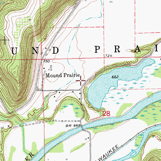 Topographic Map of Township of Mound Prairie, MN