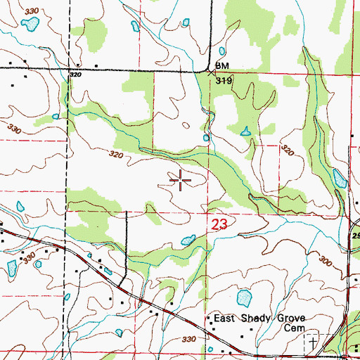 Topographic Map of Township of Hardin, AR