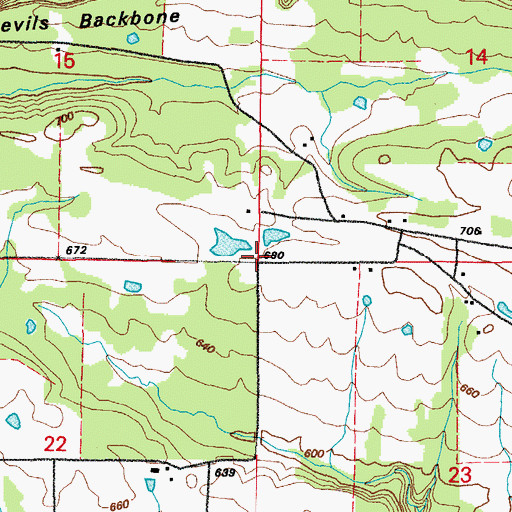 Topographic Map of Township of Mountain, AR