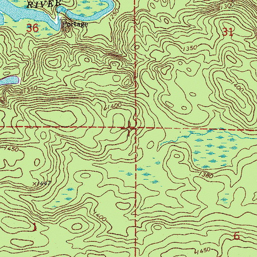 Topographic Map of Township of Portage, MN