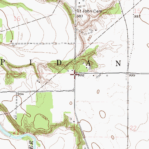Topographic Map of Township of Rapidan, MN