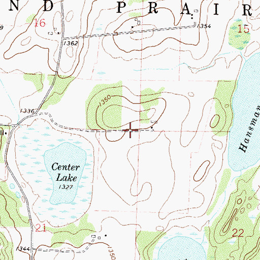 Topographic Map of Township of Round Prairie, MN