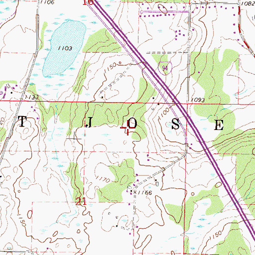 Topographic Map of Township of Saint Joseph, MN