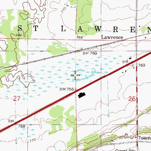 Topographic Map of Township of Saint Lawrence, MN