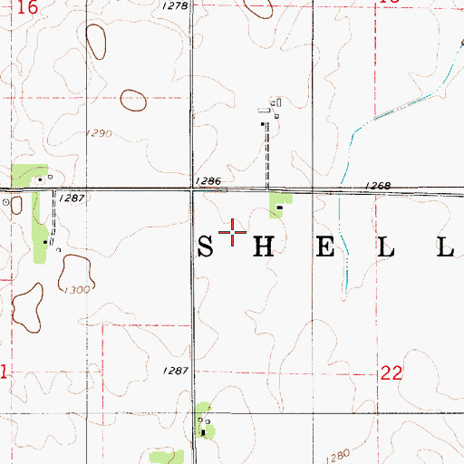 Topographic Map of Township of Shell Rock, MN
