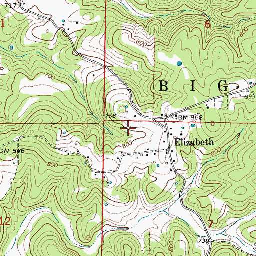 Topographic Map of Township of Big Creek, AR