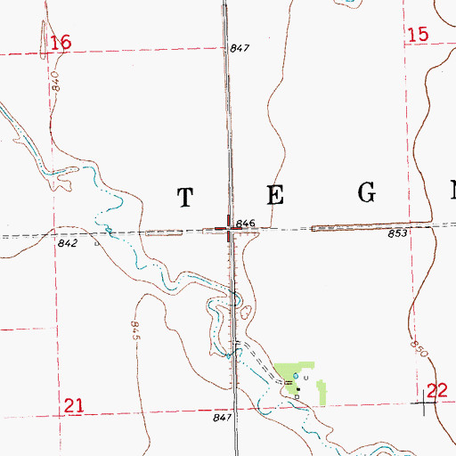 Topographic Map of Township of Tegner, MN