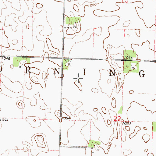 Topographic Map of Township of Torning, MN