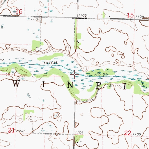 Topographic Map of Township of Winfield, MN