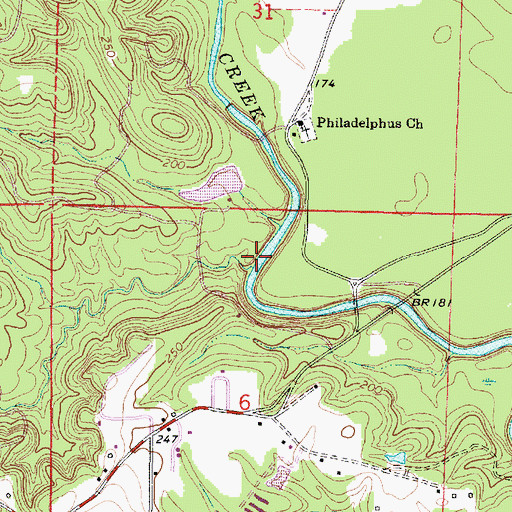 Topographic Map of Alexanders Branch, MS