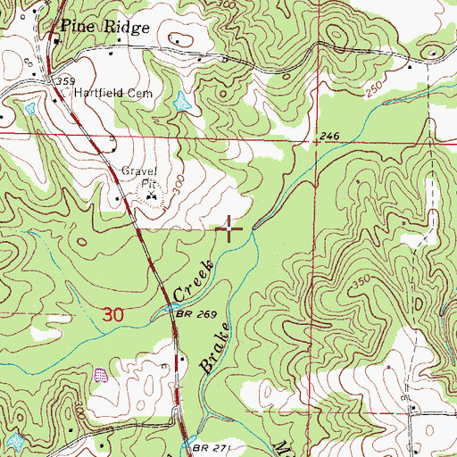 Topographic Map of Allens Reed Brake, MS