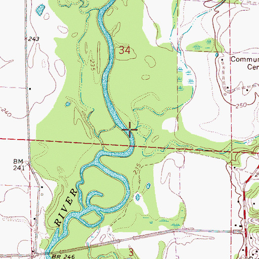 Topographic Map of Alsup Creek, MS