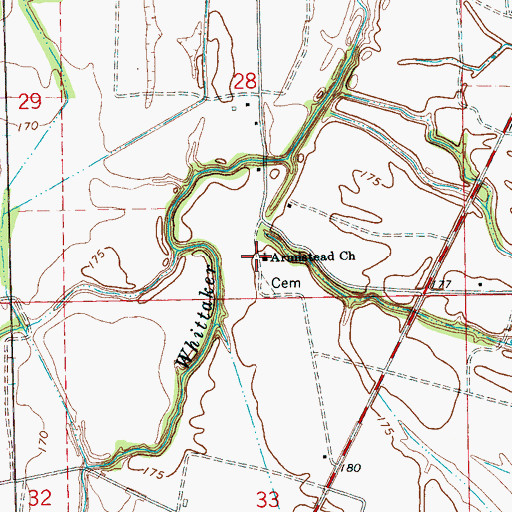Topographic Map of Armistead Church, MS