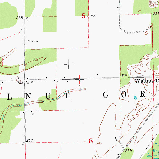 Topographic Map of Township of Walnut Corner, AR