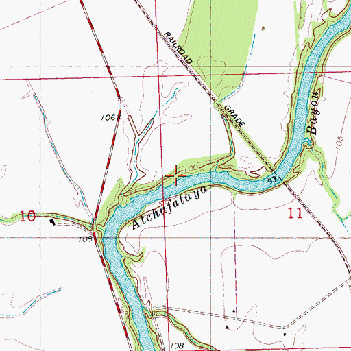 Topographic Map of Atchafalaya Bayou, MS