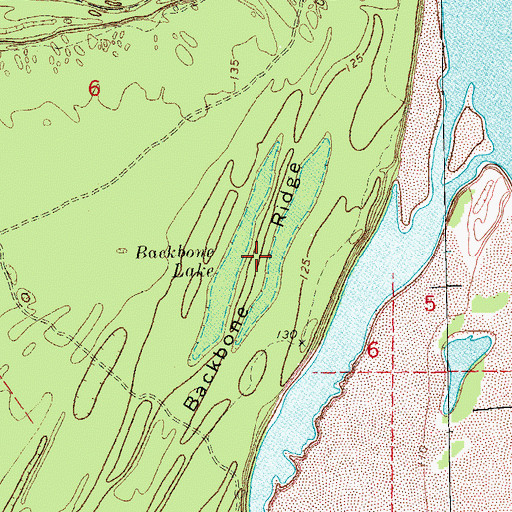 Topographic Map of Backbone Ridge, MS
