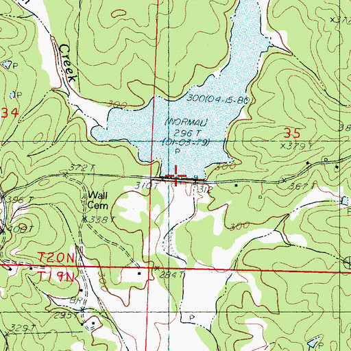 Topographic Map of Bear Den Creek, MS