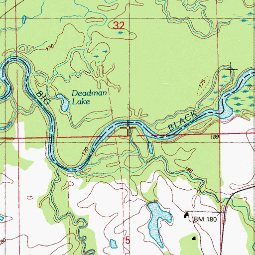 Topographic Map of Beatties Branch, MS