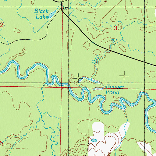 Topographic Map of Beaver Pond, MS