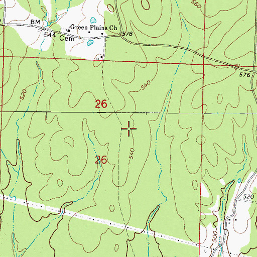 Topographic Map of Township of Holly Creek, AR