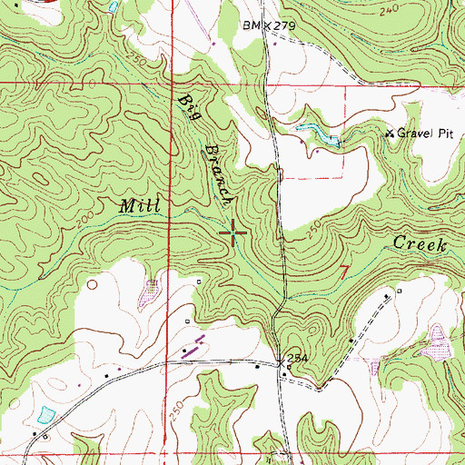 Topographic Map of Big Branch, MS