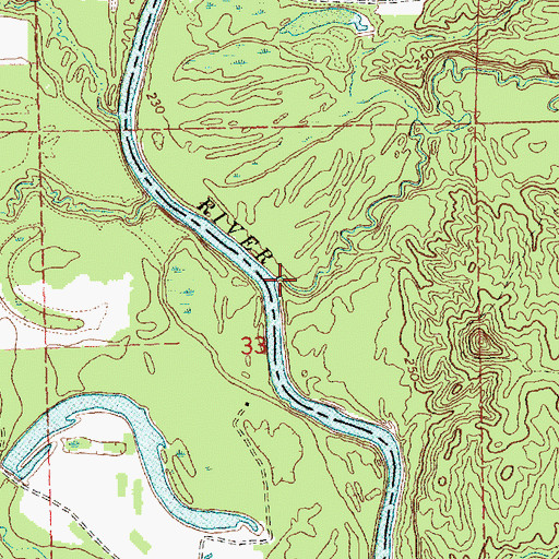 Topographic Map of Big Creek, MS