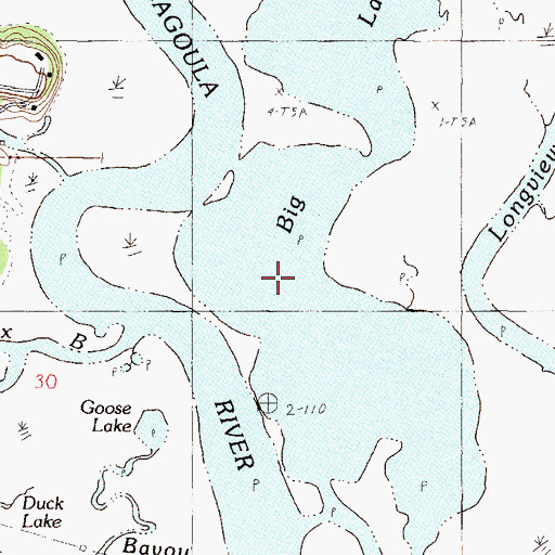 Topographic Map of Big Lake, MS