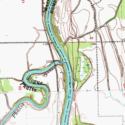 Topographic Map of Bogue Phalia, MS