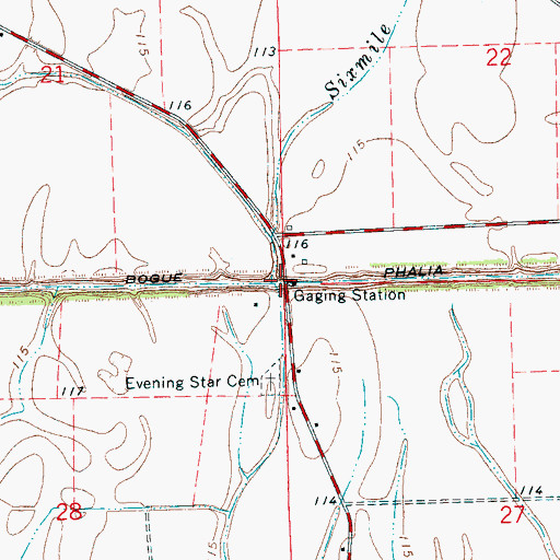 Topographic Map of Bogue Phalia Cutoff, MS