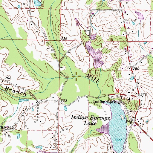 Topographic Map of Boler Branch, MS
