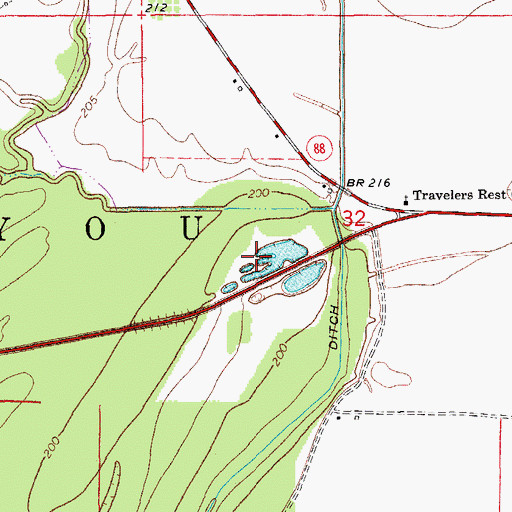 Topographic Map of Township of Plum Bayou, AR