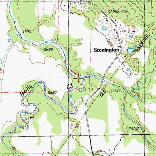 Topographic Map of Bolls Creek, MS