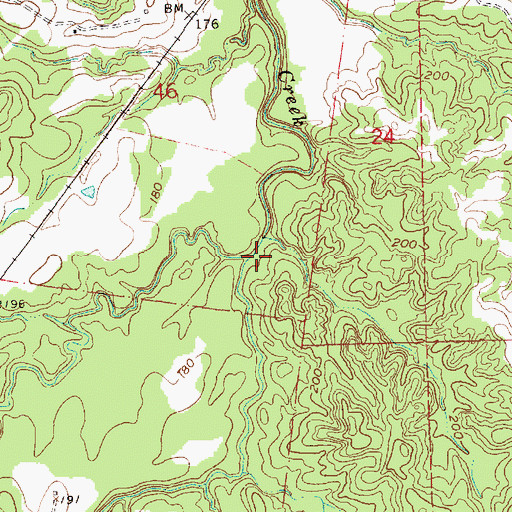 Topographic Map of Brady Creek, MS