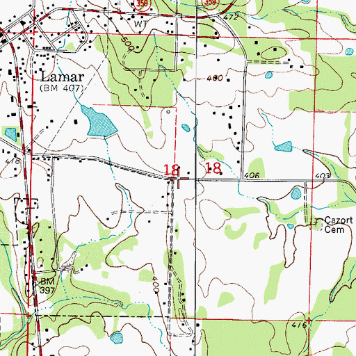 Topographic Map of Township of Pittsburg, AR