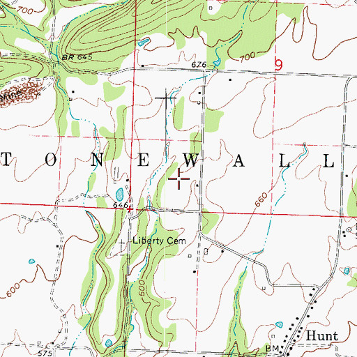 Topographic Map of Township of Stonewall, AR