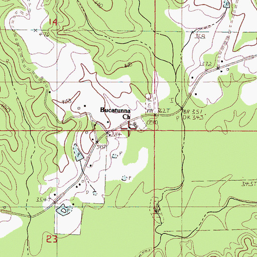 Topographic Map of Bucatunna Church, MS