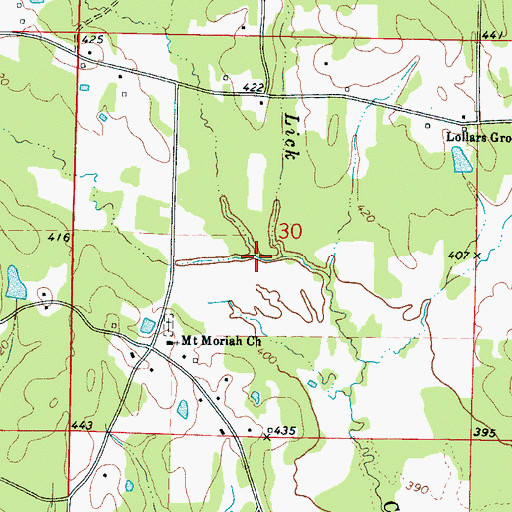 Topographic Map of Buttermilk Creek, MS
