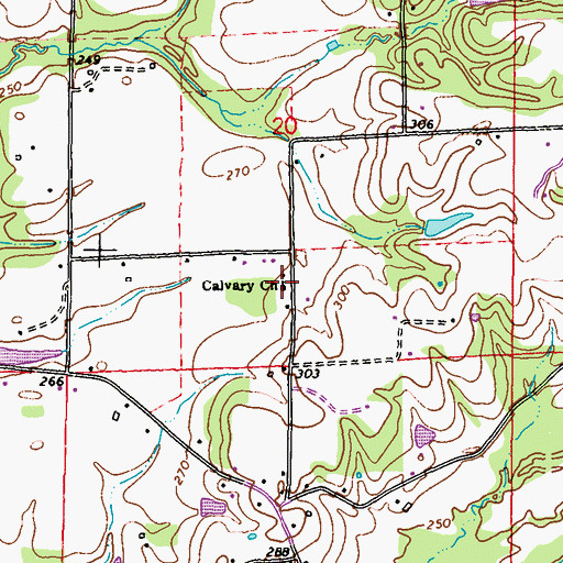 Topographic Map of Calvary Independent Baptist Church, MS
