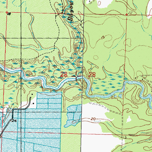 Topographic Map of Catahoula Creek, MS