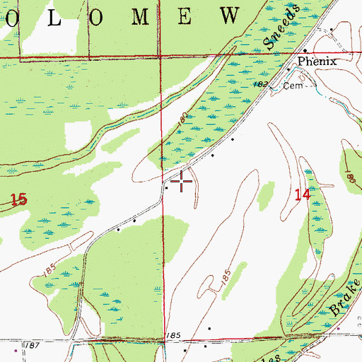 Topographic Map of Township of Bartholomew, AR