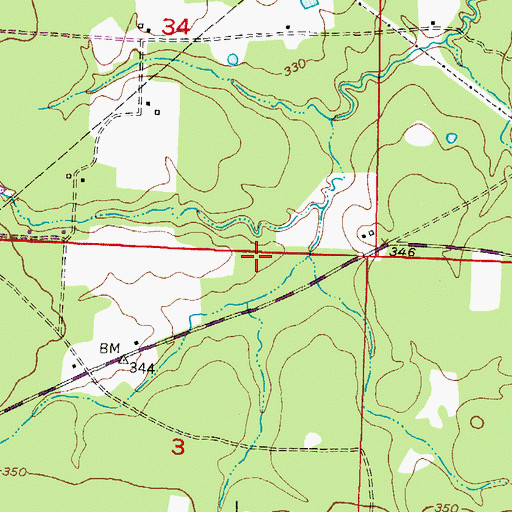 Topographic Map of Township of Burke, AR