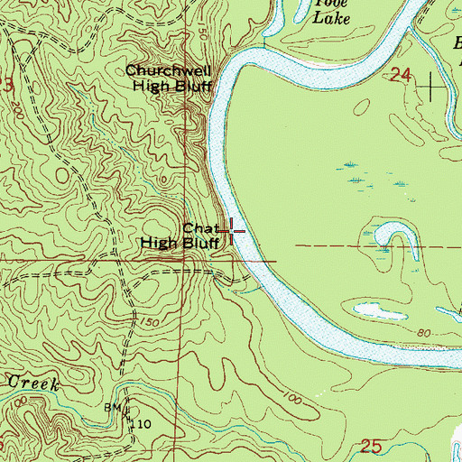 Topographic Map of Chat High Bluff, MS