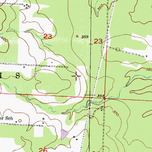 Topographic Map of Township of Jeff Davis, AR