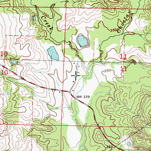 Topographic Map of Choctaw Creek, MS